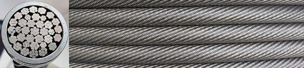 Cables de acero resistentes a la rotación 35(W)×7 y 35(W)×K7